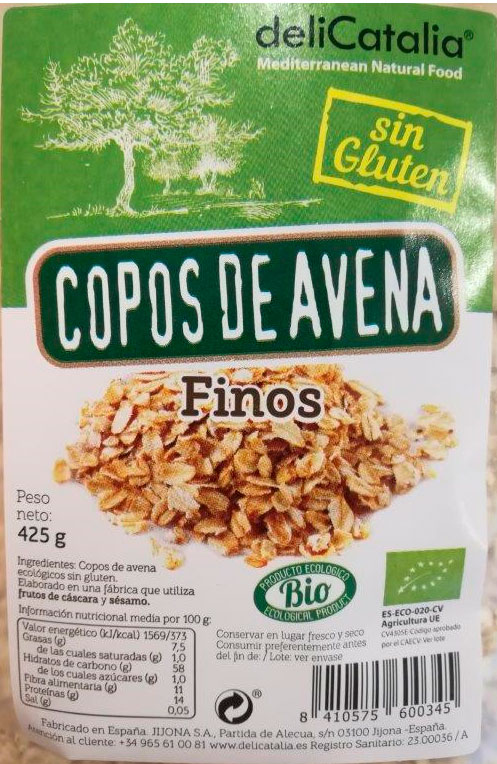 Copo Fino de Avena Integral Eco Sin Gluten 1 Kg. en