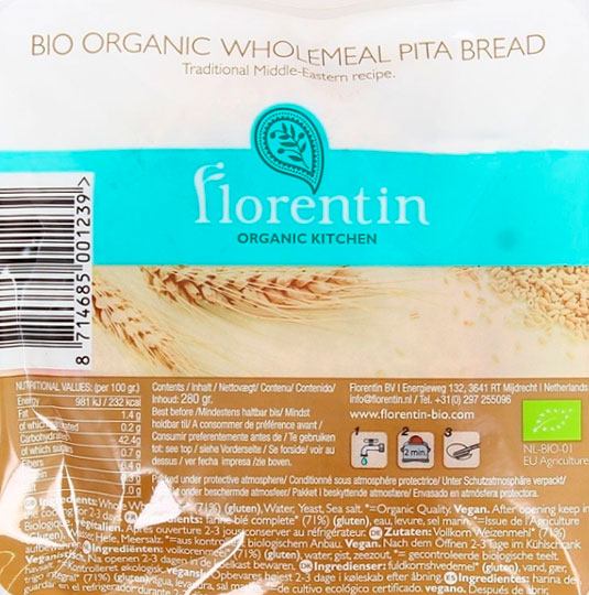 pan de pita florentin etiqueta